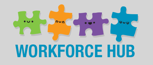 Puzzle pieces with the text 'Workforce Hub'